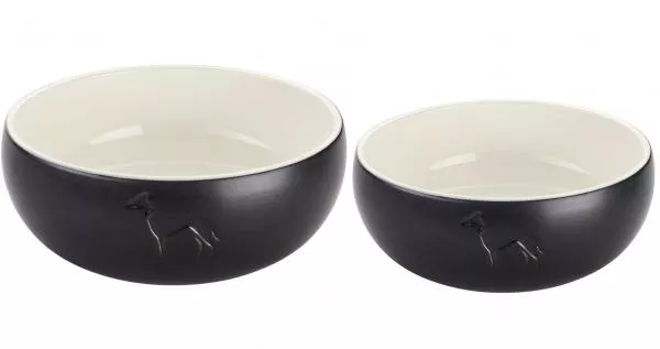 2 Keramiknäpfe (Set) - schwarz - 900 & 1500 ml